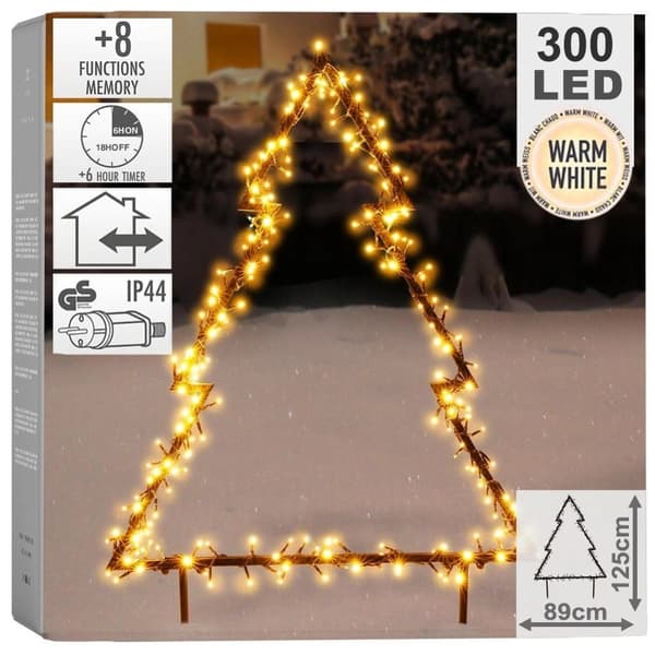 Utomhus julgran i metall, 300 LED, 125 cm