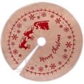 Miniatyrbild 1 av 2: Julgransfot - LOLAhome - Rött tryck - Jutetyg - Ø 100 cm - Rund design