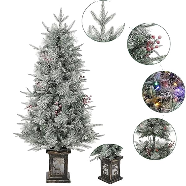4FT Konstgjord Julgran, 150 LED-lampor, 9 Belysningslägen,150LED