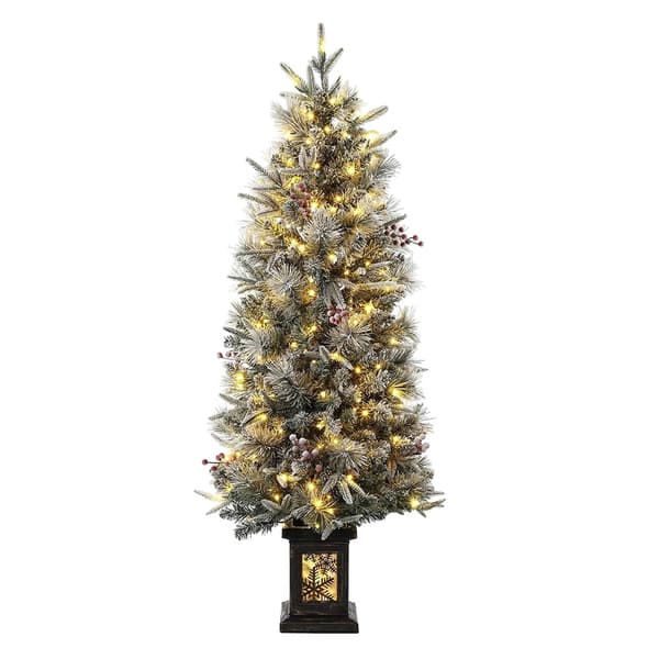 Julgran, förbelyst med 200 LED-lampor,Snöflinga Bas