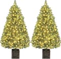 Miniatyrbillede 2 af 2: Kunstig Juletræ, Forbelyst med 300 LED-lys, 145 cm Højde,2 Stk