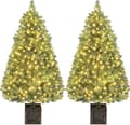 Miniatyrbillede 1 af 2: Kunstig Juletræ, Forbelyst med 300 LED-lys, 145 cm Højde,2 Stk