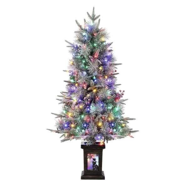 Kunstig Juletræ, 4FT Højde, 150 LED Lygter,Snemands base