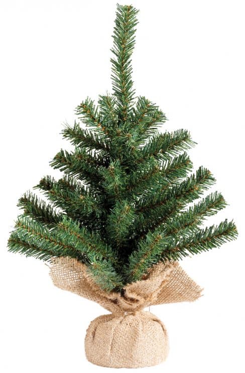 Joulukuusi juuttipussissa, keinotekoinen, vihreä, 45 cm