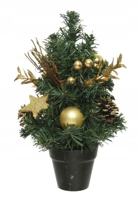 Juletræ i potte, guldfarvede nuancer, 30 cm