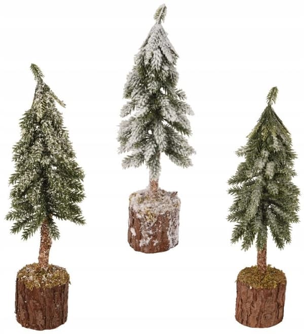 Joulukuusi lumiefektillä 26cm Mini joulukuusi rungolla