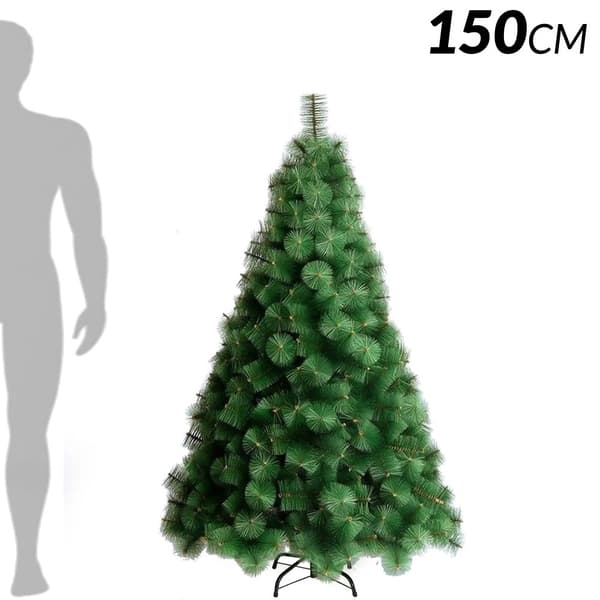 Julgran, Glittrande Tunna Blad, Flexibla Grenar, 150 cm, Förseglad Vik