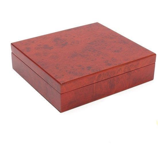 Cigarettfodral i trä-Cigarettlåda Humidor för 20 Cedar med Hygrometer-brun
