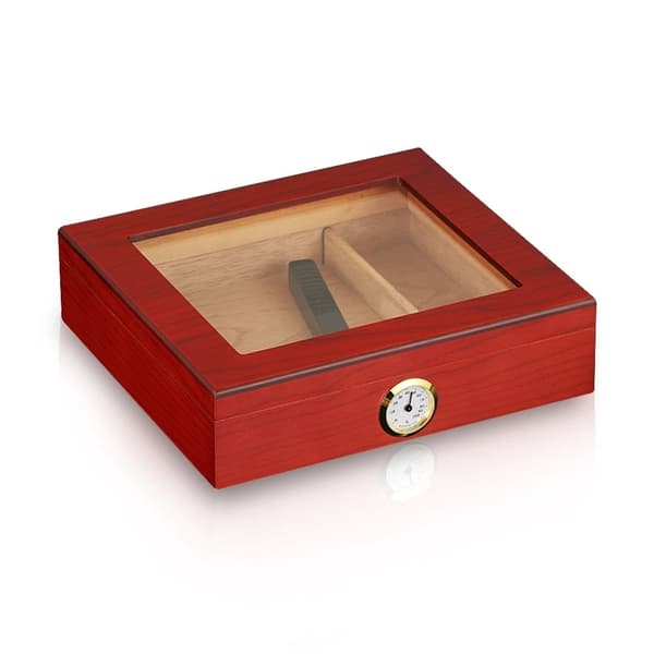 Cedertræ Rejse Humidor, Hygrometer Luftfugter, Cigar Etui, Stil 4