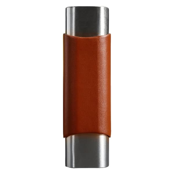 Resecigarrfodral, Dubbelfingerdesign, Äkta läder,Brun 1