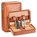 Miniatyrbillede 1 af 2: Cigar Humidor Boks, Bærbar, Cedertræ,Med Cutter Lighter