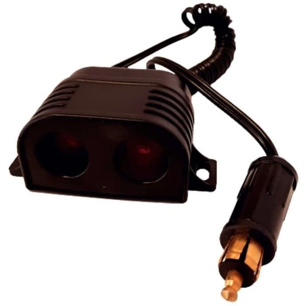 Dobbelt cigarettænderstik 12/24V - HTC EQUIPEMENT - Med 10A sikring
