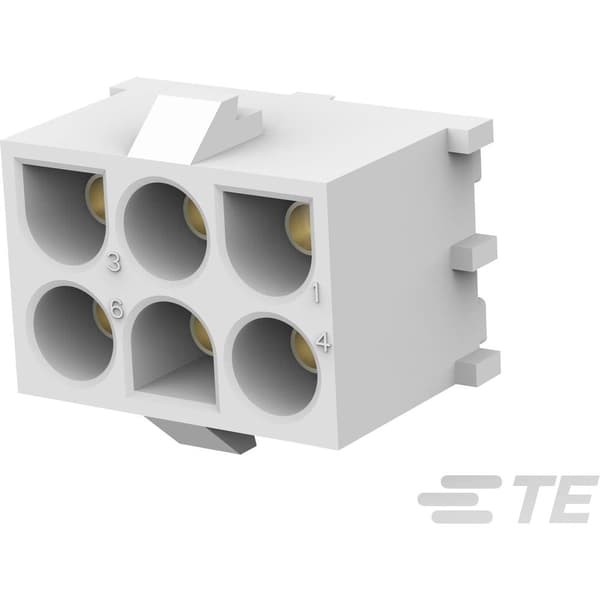 TE Connectivity Sockelhuskort MATE-N-LOK Totalt antal poler 6 Rastermått: 6.35 mm 350827-4 1 st