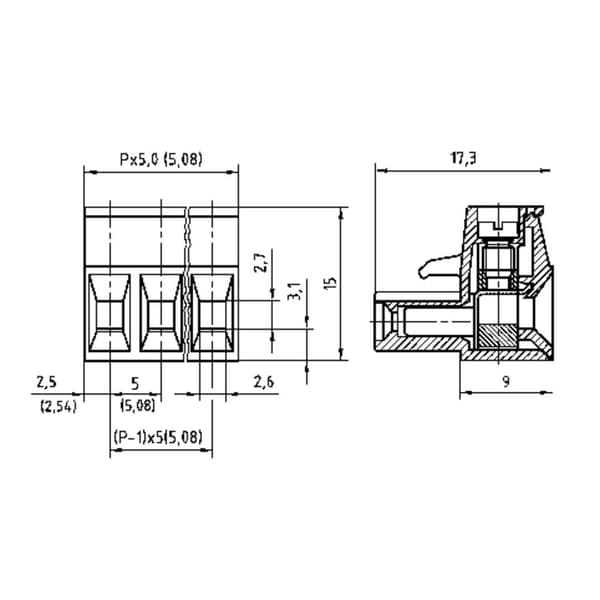 PTR Hartmann Sockelhuskabel AK(Z)950 Totalt antal poler 12 Rastermått: 5.08 mm 50950120021D 1 st