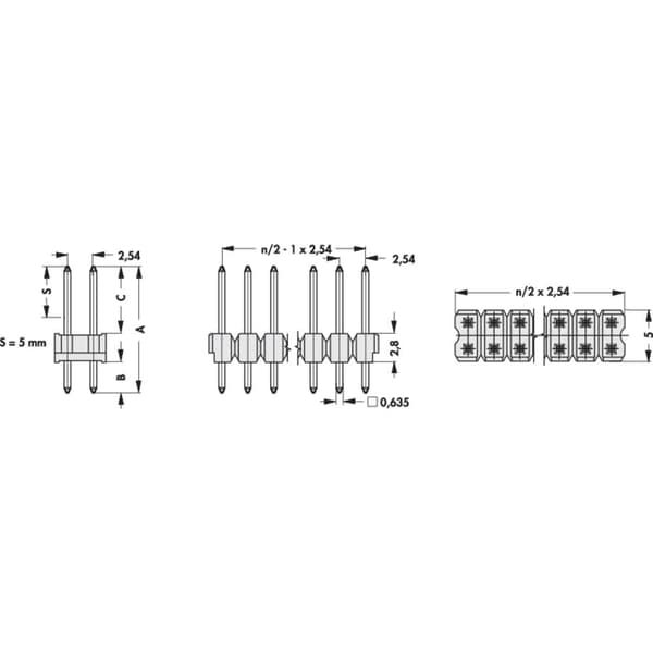 Fischer Elektronik Stiftlist (standard) Antal serier: 2 Antal positioner per rad: 36 SL 22/190/ 72/Z 1 st