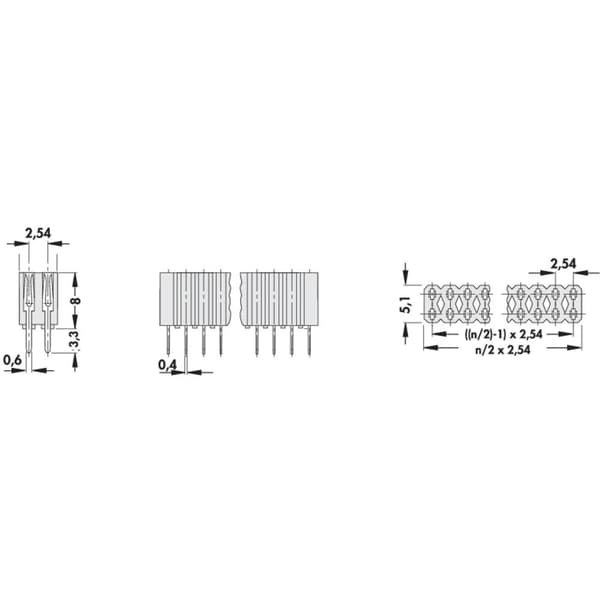 Fischer Elektronik Honkontakt (standard) Antal serier: 2 Antal positioner per rad: 36 BL 2/ 72/Z 1 st