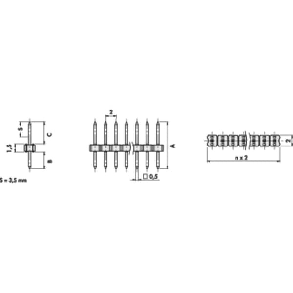 Fischer Elektronik Stiftlist (standard) Antal serier: 1 Antal positioner per rad: 50 SLY 1/104/ 50/G 1 st