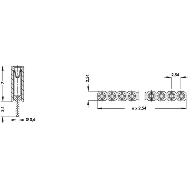 Fischer Elektronik Honkontakt (precision) Antal serier: 1 Antal positioner per rad: 36 BL 5 025/ 36/Z 1 st