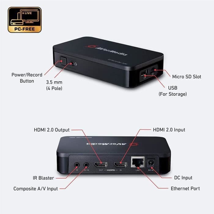 AVerMedia EzRecorder330- Booetier inspelning och streaming i Full HD 1080p utan PC- 4K Gateway-kompatibla Next Gen-konsoler