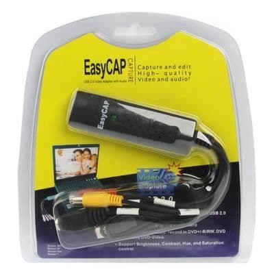 Videoinspelningsprodukt - EasyCap - Video+ljudfångststicka - USB 2.0 - Svart färg