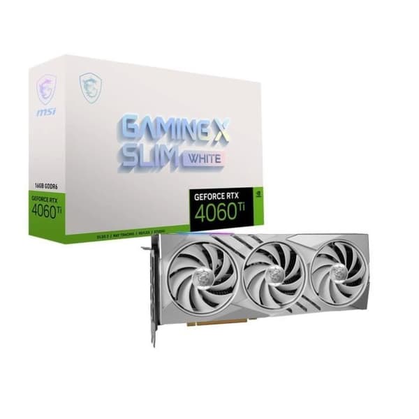 MSI - Grafikkort - RTX 4060TI GAMING X SLIM WHITE 16G (912-V517-012)