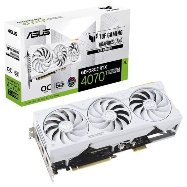 Grafikkort - ASUS - TUF-RTX4070TI SUPER-O16G-BTF-WHITE - GDDR6X - DLSS 3 - 256 bitar