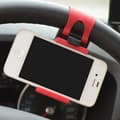 Miniatyrbild 3 av 3: Bilsats Ratttyp Mobiltelefonhållare, ABS Silikon Mobiltelefon, Justerbar Mobil GPS-hållare