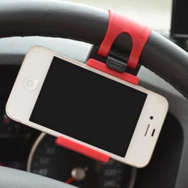 Bilsats Ratttyp Mobiltelefonhållare, ABS Silikon Mobiltelefon, Justerbar Mobil GPS-hållare