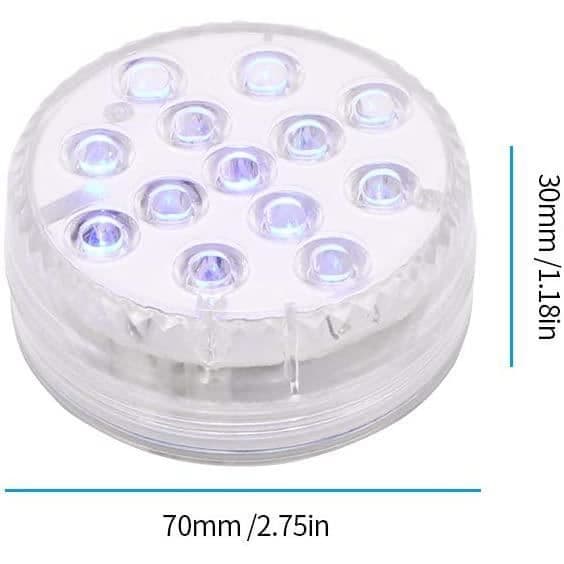 Laiashley 4-pack nedsänkbara LED-lampor med 13 LED-magnetsugkoppar för badtunna, damm, pool, foundation, fest A178