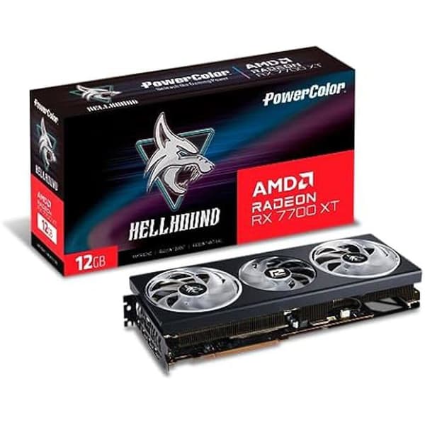 Grafikkort - Powercolor - RX7700XT Hellhound - RDNA 3 - 12 GB GDDR6 - HDMI/DP - PCI Express 4.0