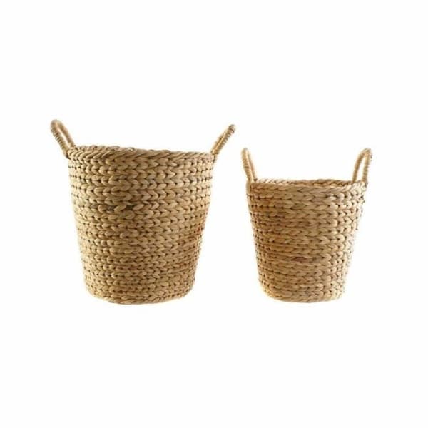 DKD Home Decor Basketball set S3018480 Natural Brown Reeds (2 delar) (34 x 34 x 42 cm) - 8424001751686