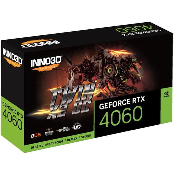 Grafikkort - INNO3D - RTX4060 TWIN X2 OC - 8 GB - Dubbel fläkt - DirectX 12 - PCI Express 4.0