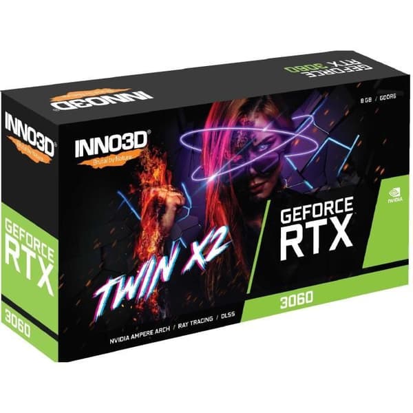 Grafikkort - INNO3D - GeForce RTX 3060 Twin X2 - 8 GB GDDR6 - NVIDIA G-SYNC - DirectX 12 Ultimate