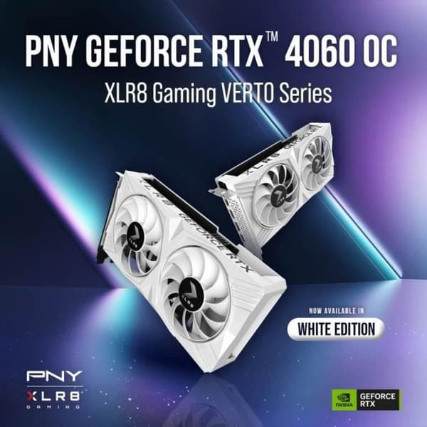 PNY - Grafikkort - GeForce RTX™ 4060 8GB XLR8 Gaming VERTO Overclocked Dual Fan Edition DLSS 3