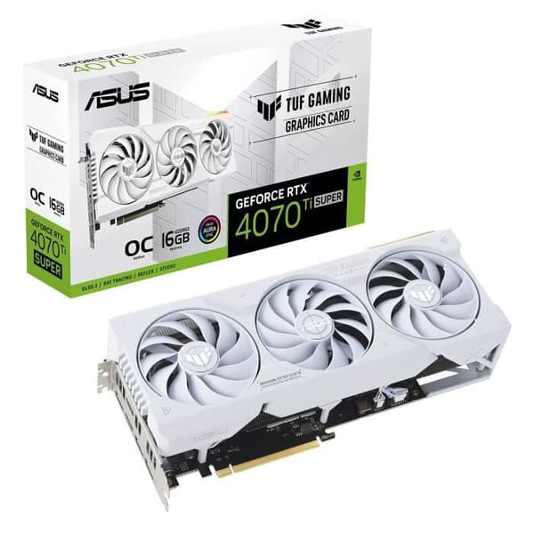 ASUS TUF Gaming GeForce RTX 4070 Ti SUPER White OC Edition 16 GB - 16 GB GDDR6X - Dual HDMI/Tri DisplayPort - DLSS 3 - PCI Express (N