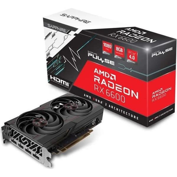 Grafikkort - SAPPHIRE - Radeon RX 6600 Pulse Gaming - 8 GB - GDDR6 - HDMI / 3x DP (11310-01-20G)
