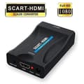 Miniatyrbild 1 av 4: SCART till HDMI-adapter, 1080P SCART till HDMI-omvandlare med USB-strömkabel för anslutning av en