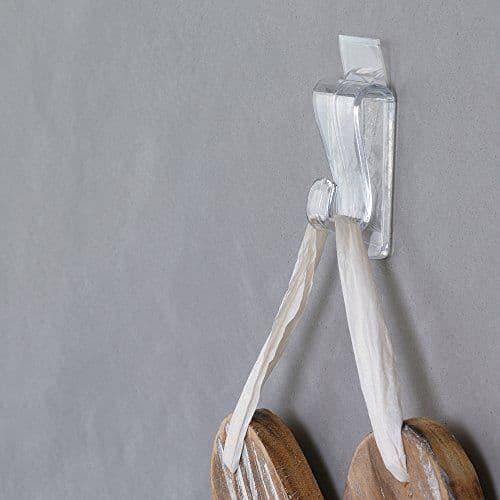 Tesa - Paket med 2 transparenta XL-krokar 4 transparenta Powerstrip dubbelsidiga självhäftande flikar - 58813-00002-00