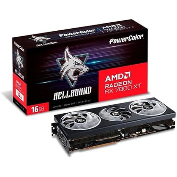 Grafikkort - Powercolor - RX 7800XT Hellhound - 16 GB DDR6 - DirectX 12 - PCI Express 4.0 Svart