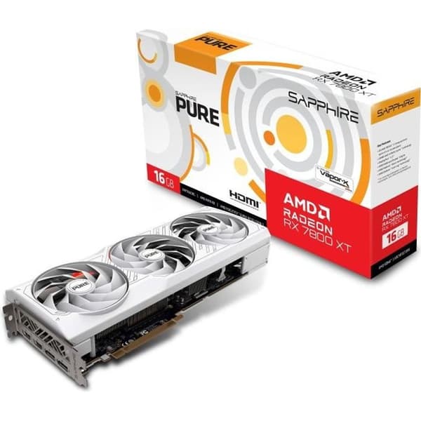 SAPPHIRE - Grafikkort - PURE AMD RADEON™ RX 7800 XT GAMING OC 16GB - GDDR6 - DUBBLA HDMI / DUBBLA DP