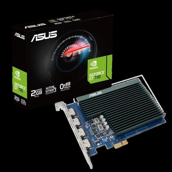 Grafikkort - ASUS - GT730-4H-SL-2GD5 - 2 GB GDDR5 - Passiv kylning - Flera skärmar