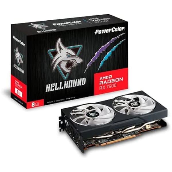 Grafikkort - Powercolor - Radeon RX 7600 Hellhound OC - 8 GB GDDR6 - PCI Express 4.0 - Raytracing Svart
