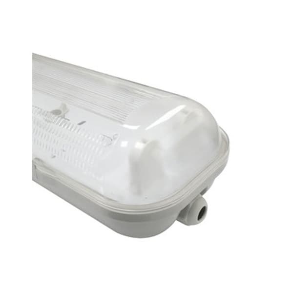 Skärm för 2 LED-rör Elektro DH Längd 1200 mm, vattentät IP65, i ABS och polykarbonat, 81.001/2X1200