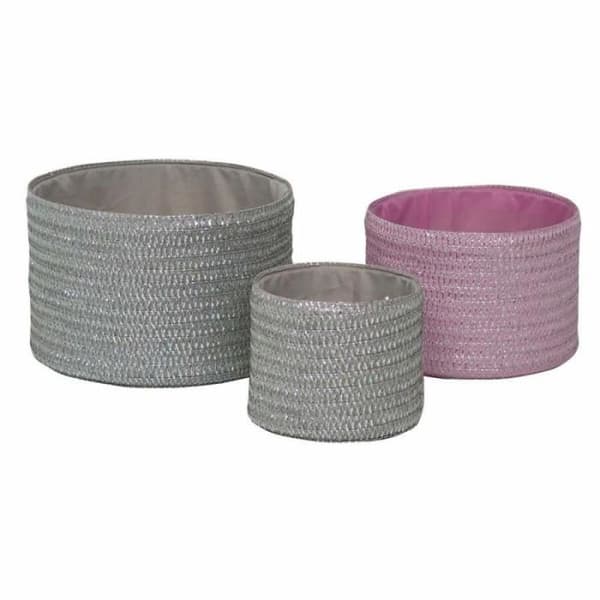 DKD Home Decor Basketbollset i polypropen (3 st) (27 x 27 x 17 cm) - 8424001923359