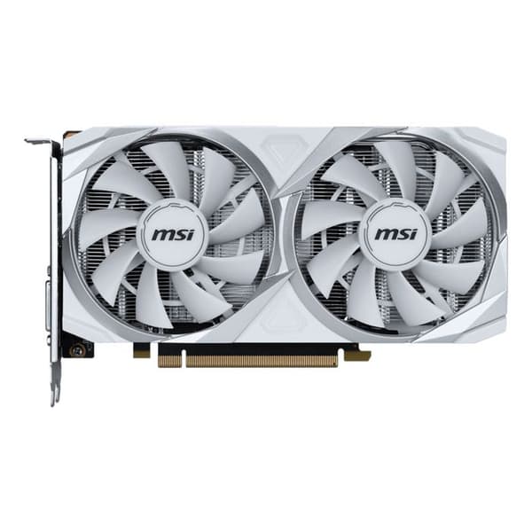 Grafikkort - MSI - GeForce RTX 3050 Ventus 2X XS Vit - 8 GB GDDR6 - 1807 MHz - PCI Express Gen 4 Vit
