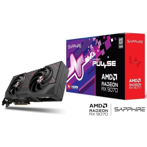 SAPPHIRE - Grafikkort - PULSE AMD RADEON™ RX 9070 GAMING - 16 GB - Dual HDMI / Dual DP