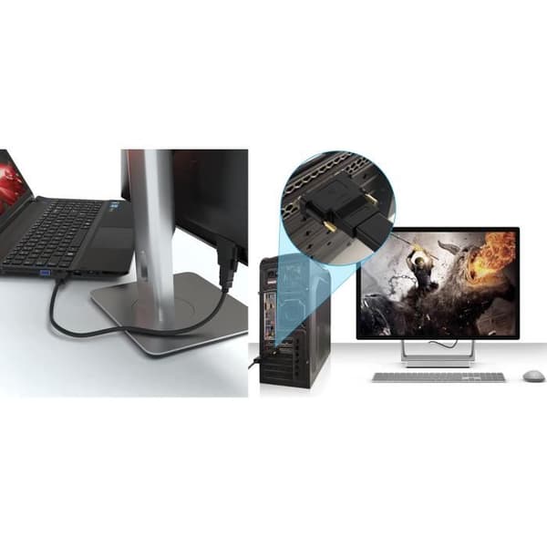 DVI till HDMI-adapter 1080p Full HD-upplösning 1920x1200 för TV/dator/skärm/ projektor [Pack 2] Phonillico®