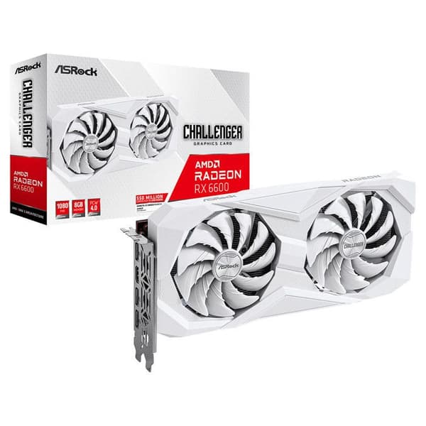 Grafikkort - ASRock - RX6600 CLW - 8 GB GDDR6 - AMD RDNA 2 - DirectX 12 Ultimate Vit