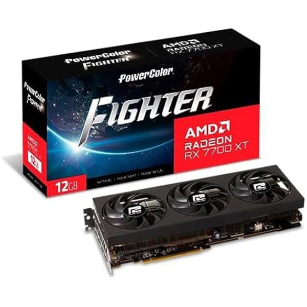 Grafikkort - Powercolor - RX 7700XT - 12 GB GDDR6 - PCI Express 4.0 - VR redo Svart