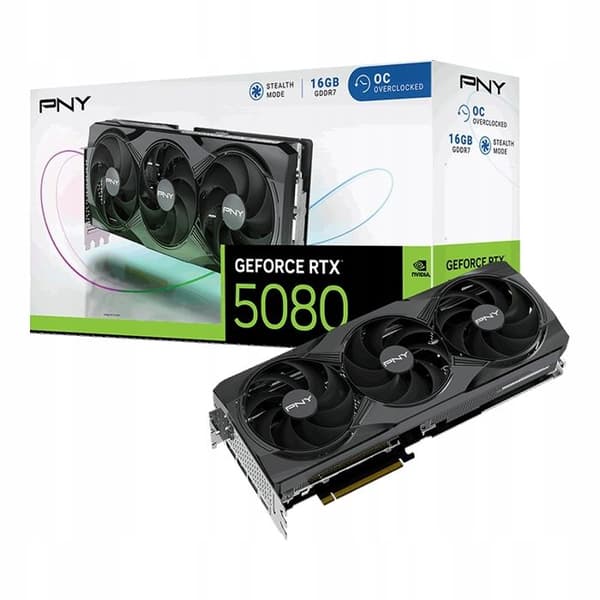 GeForce PNY RTX 5080 Triple Fläkt 16Go OC GDDR7 DLSS4